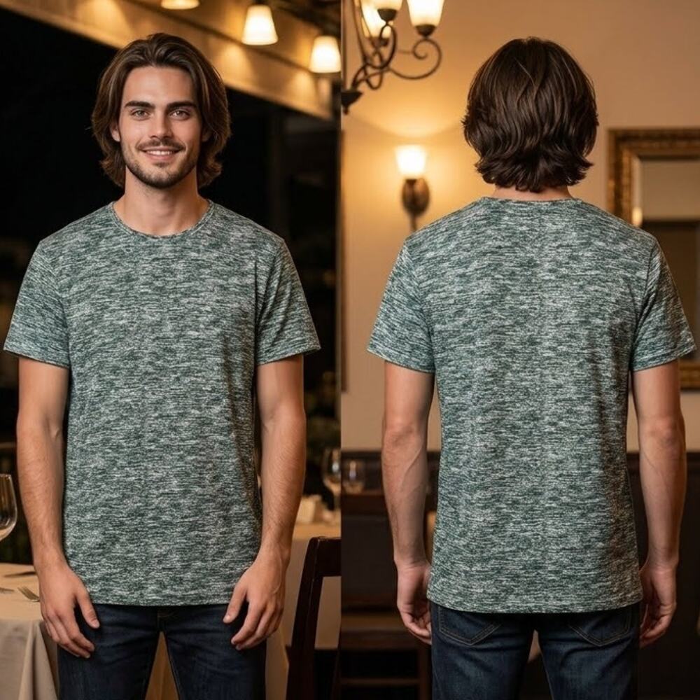 Kuyigo Green White Static T-shirt Men's Size Small 38" Chest